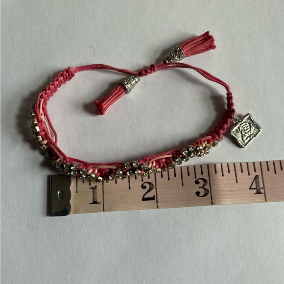 Rose Gonzales Pink Braided String Bling Bracelet - Picture 10 of 10
